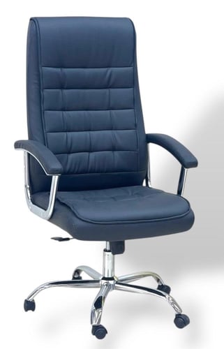 كرسي مكتب تنفيذي جلد بمسند رأس عريض