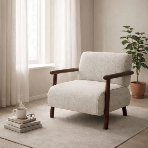 كرسي استرخاء لاونج بهيكل خشبي مودرن