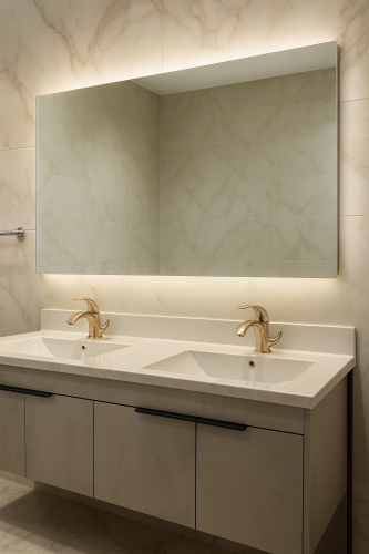 مغسلة ديكور رمادي مسكة اسود طويل مقاس 120 سم