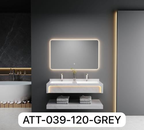 مغسلة بورسلان 120 سم رمادي مخطط عرضي (ATT-039-120...