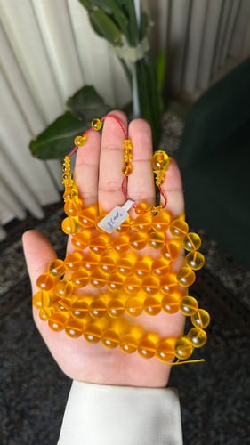 Yellow cast prayer bead bracelet