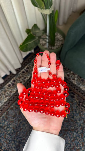 Red cast prayer beads