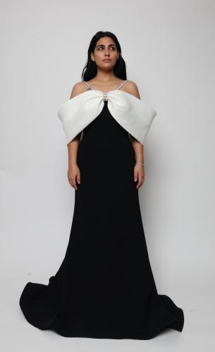 White and black dress