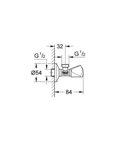 محبس زاوية 1/2-1/2 جروهي / GROHE