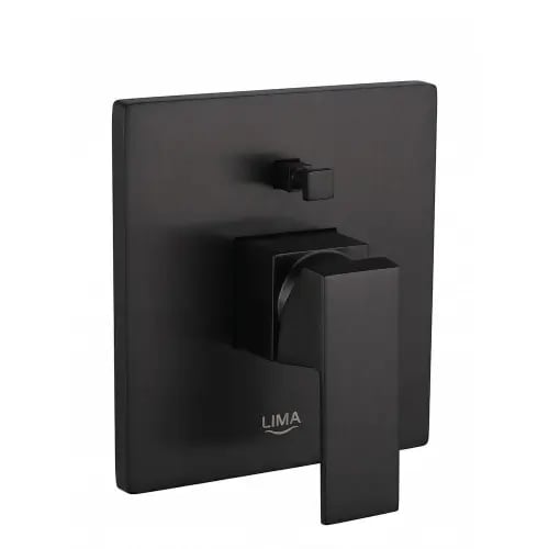 وجه خلاط دفن مربع بخطين LIMA أسود - متوافق مع جروه...