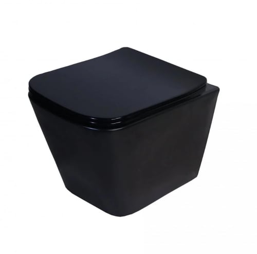 كرسي حمام افرنجي معلق مربع أسود مطفيء تيفاني Tiffa...