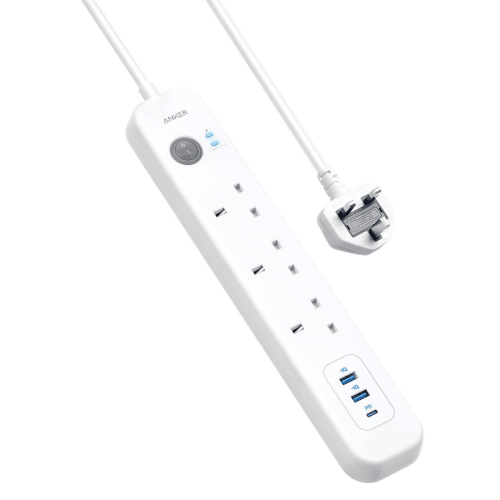 مشترك كهرباء Anker 6 في 1 مع USB-C شحن سريع 18W