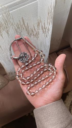 A prayer bead with a turquoise shell, silver, 925...