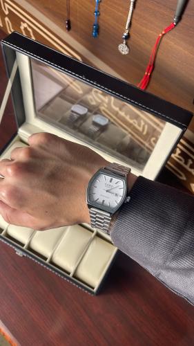 Casio Classic watch, silver color, white dial