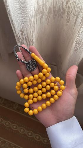 A prayer bead rosary with turquoise agate, 925 sil...