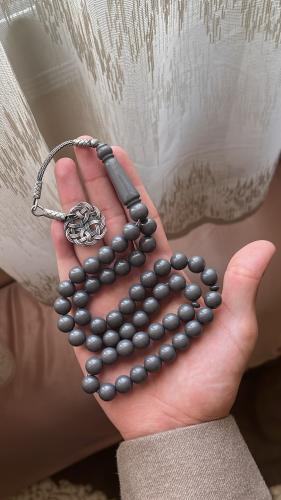 A prayer bead rosary with turquoise shell, 925 sil...