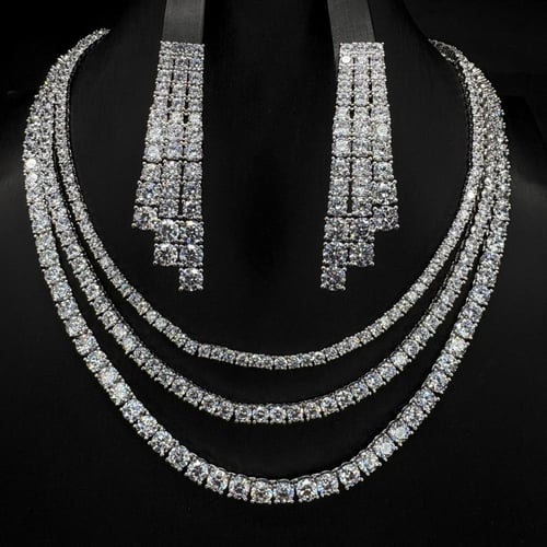 طقم زيركون فاخر بإصدار خاص دقة الماس 5 قطع بضمان ع...