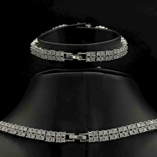 طقم زيركون أنيق بإصدار خاص دقة الماس 5 قطع بضمان ع...