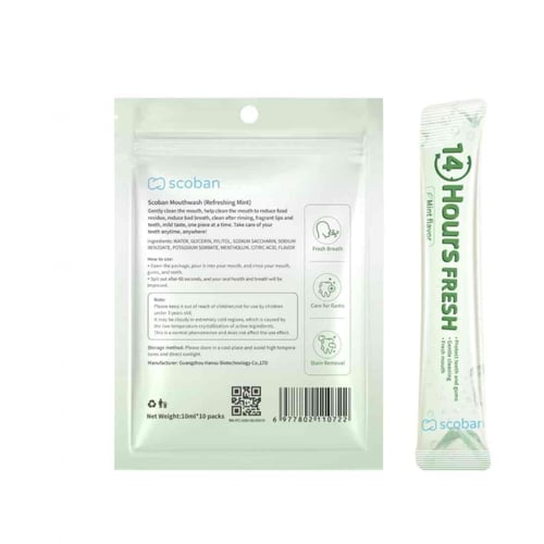 غسول الفم سكوبان بنكهة النعناع المنعشة – 10مل × 10...