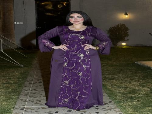 جلابيه حرير بنفسجي غامقة