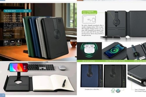 سمارت نوت: منظم أنيق عملي مع شاحن لاسلكي ودفتر ملا...