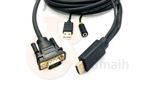 كيبل شاشة من HDMI الى VGA مع صوت بطول 5 متر