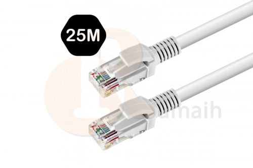 كابل انترنت شبكة CAT6 ابيض - 25 متر