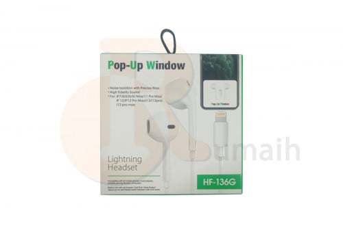 سماعة ايفون Lightning Headset HF-136G BT