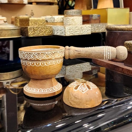 مبخرة شعر خشبية هندية