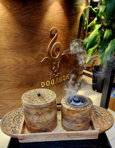 طقم مبخرة مع علبة للعود صناعة هندية يدوية