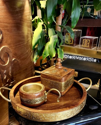 طقم مطعم بالنحاس الاصلي