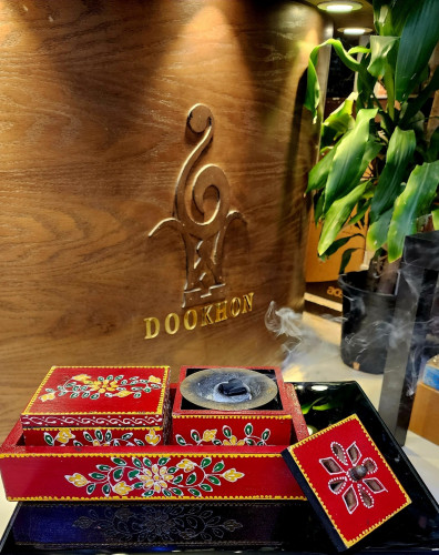 طقم مبخرة مع علبة للعود صناعة هندية يدوية