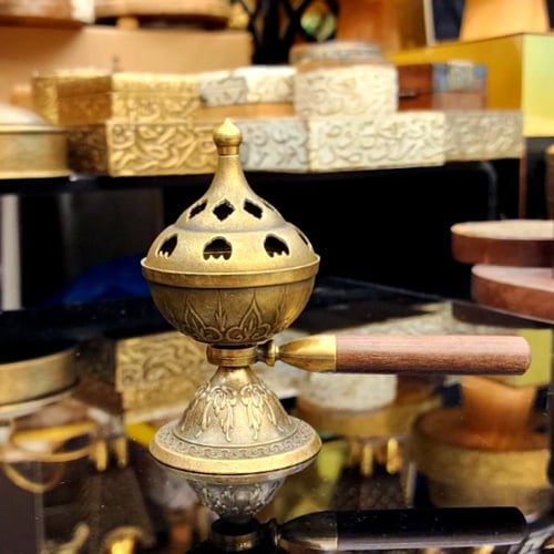 مبخرة نحاسية دوارة صغيرة