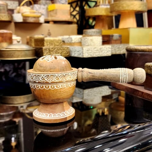 مبخرة شعر خشبية هندية