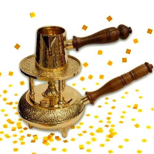 سبرتاية ذهبية موقد نحاس هندي لعمل القهوة