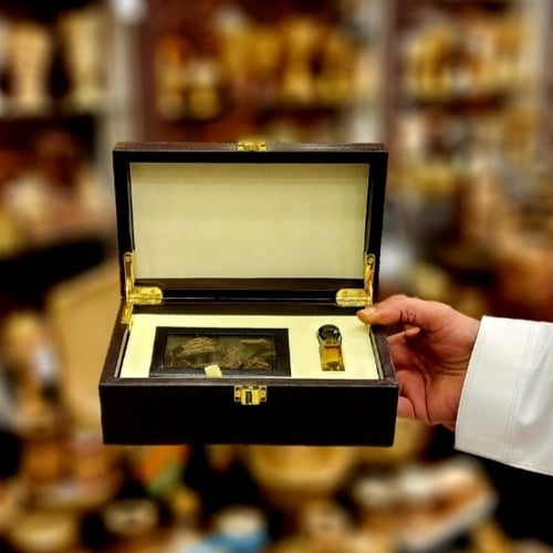 صندوق عود جلد فخم جاهز للاهداء