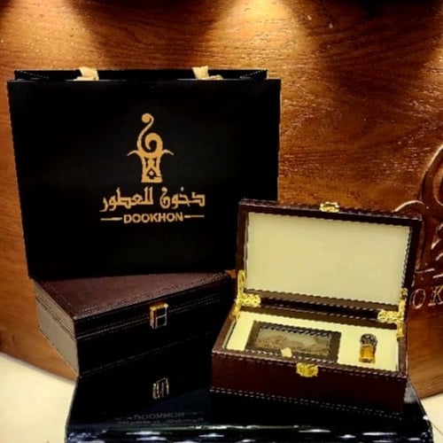 صندوق عود جلد فخم جاهز للاهداء