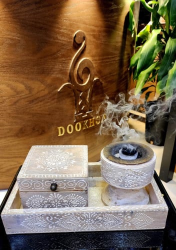 طقم مبخرة مع علبة للعود صناعة هندية يدوية
