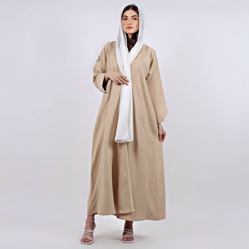 عباية كريب نصف كلوش بيج