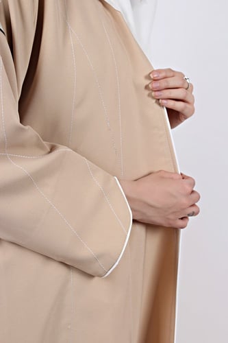 عباية كريب نصف كلوش بيج