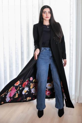 بليزر كتان مع بطانة مشجرة من القطن