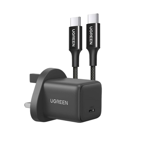 بكج شاحن يوجرين 30 واط سريع GaN مع كابل USB-C - اس...