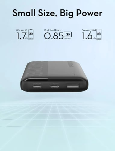 بطارية راف باور بقوة 20 واط بسعة 10000 ملي امبير م...