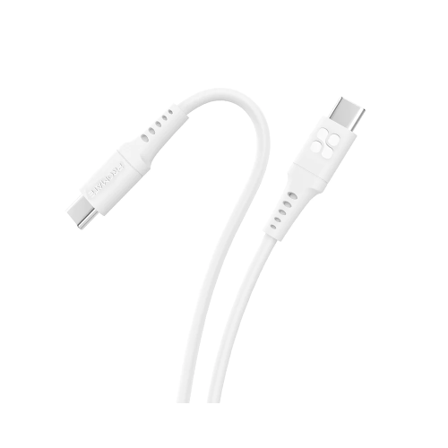بروميت سلك PowerLink , usb-c سيليكون 60 واط - ابيض...