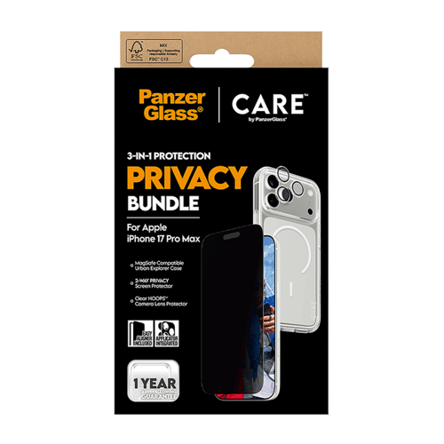 بكج حماية بانزر جلاس CARE يدعم MagSafe فلاقشيب 3 ف...