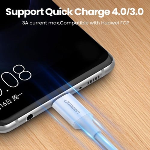 سلك شاحن يوجرين من USB-C إلى USB-C بطول 2 م - أبيض