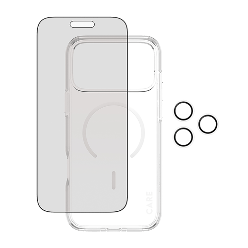 بكج حماية بانزر جلاس CARE يدعم MagSafe فلاقشيب 3 ف...