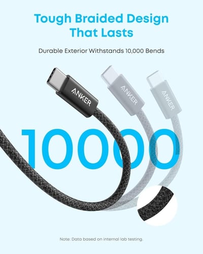 كابل أنكر زولو القوي USB-A إلى USB-C بطول 1 متر -...