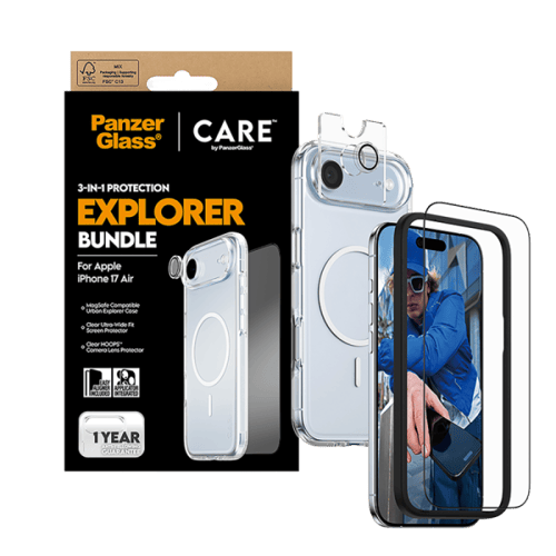 بكج حماية بانزر جلاس CARE يدعم MagSafe فلاقشيب 3 ف...