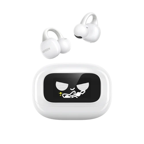 UGREEN ClipPods Magic with Screen Wireless Open Earbuds - White