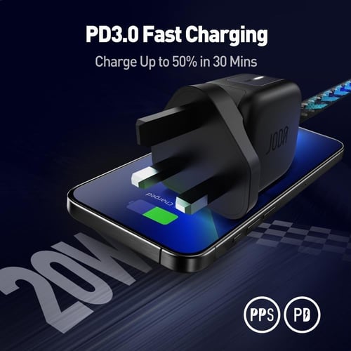 شاحن جداري JODA بقوة 20 واط بمنفذ تايب سي - اسود