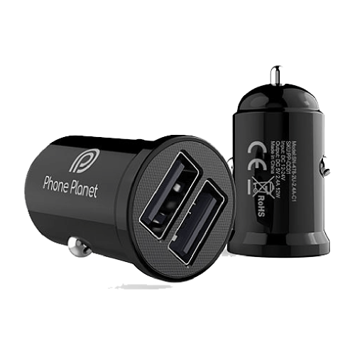 فون بلانيت شاحن سيارة منفذين usb - اسود