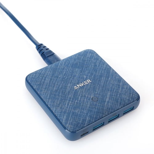 منصة شحن قوي انكر 4 مداخل 65 واط 3 منافذ للشحن الذ...