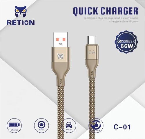 كابل الشحن السريع ونقل البيانات USB -TYPE C من RET...