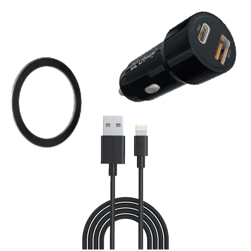 كيبل راف باور USB إلى لايتنينج 1 متر + شاحن سيارة...
